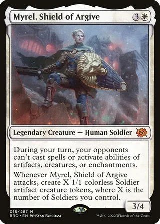 Myrel, Shield of Argive card, BRO number 18