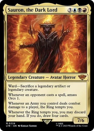 Sauron, the Dark Lord card, LTR number 224
