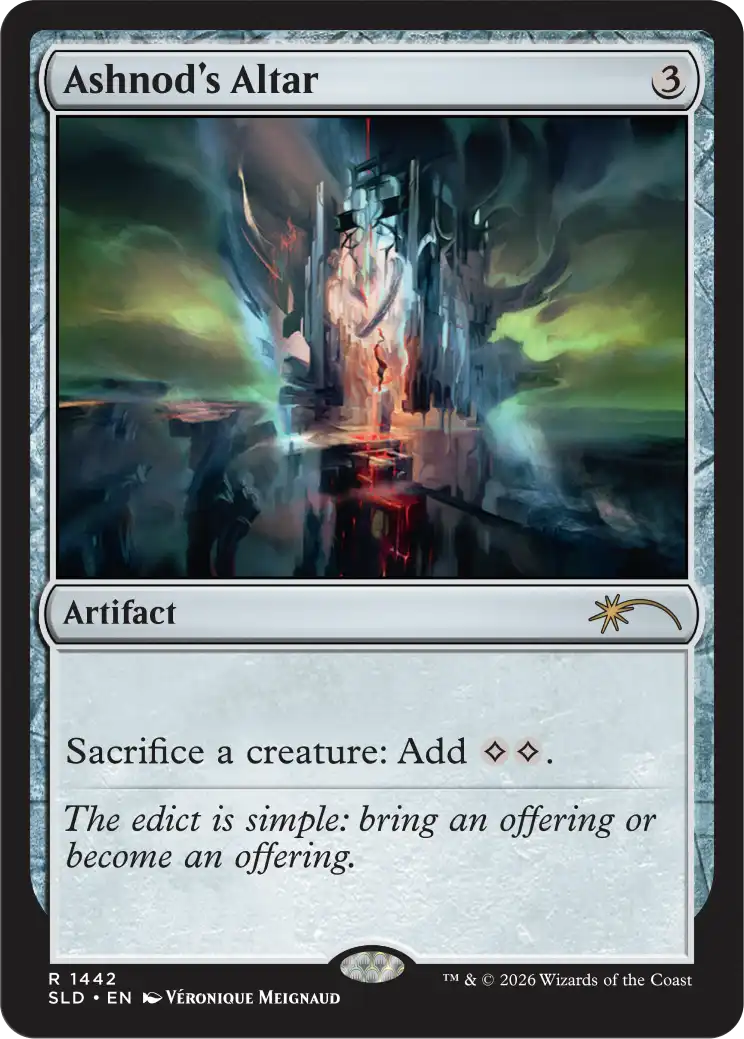 Corn Maze Secret Lair card: Ashnod's Altar