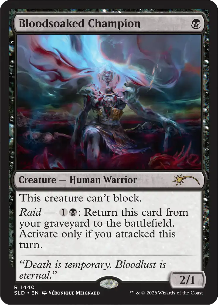 Corn Maze Secret Lair card: Bloodsoaked Champion