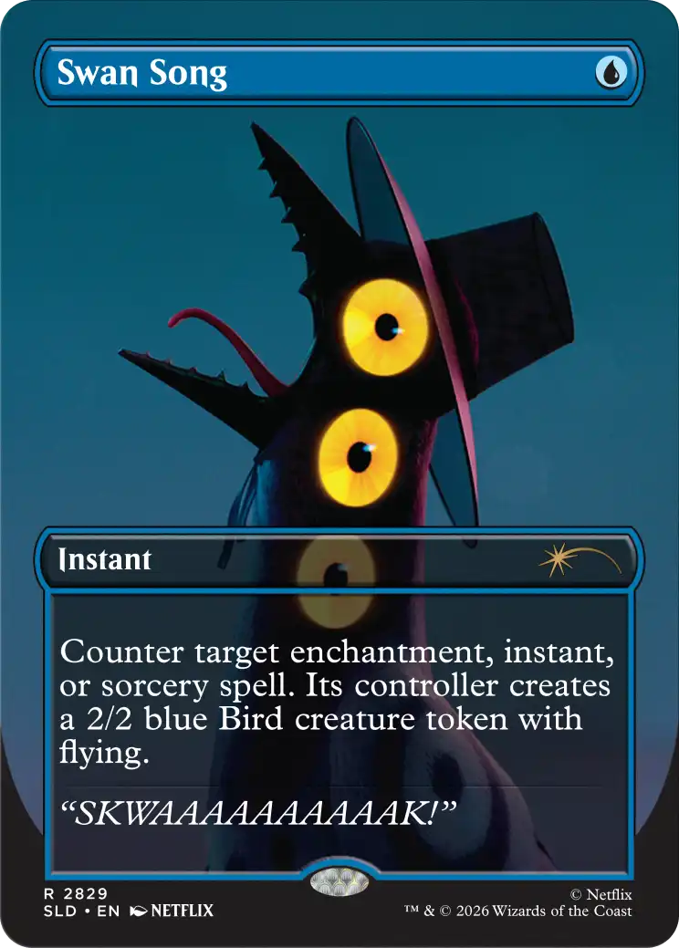 Corn Maze Secret Lair card: Swan Song
