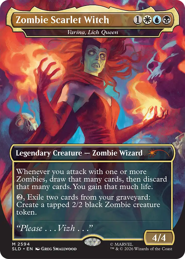 Corn Maze Secret Lair card: Varina, Lich Queen