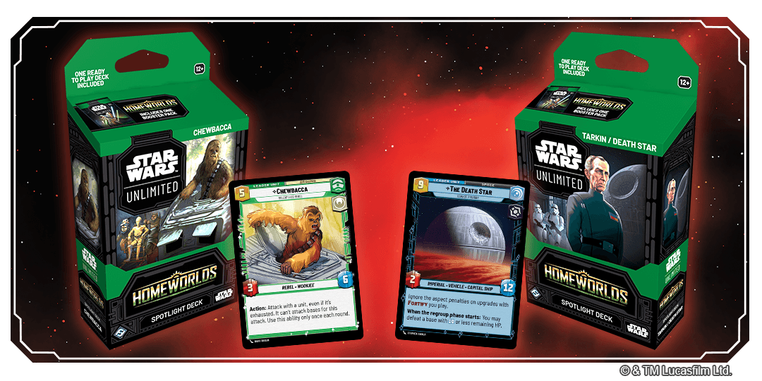 Homeworlds Chewbacca and Grand Moff Tarkin Spotlight Deck boxes