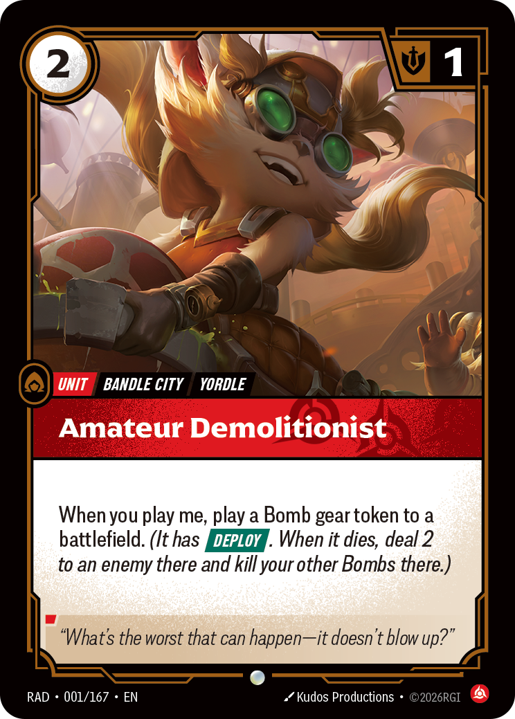 Amateur Demolitionist RAD-001/167 card