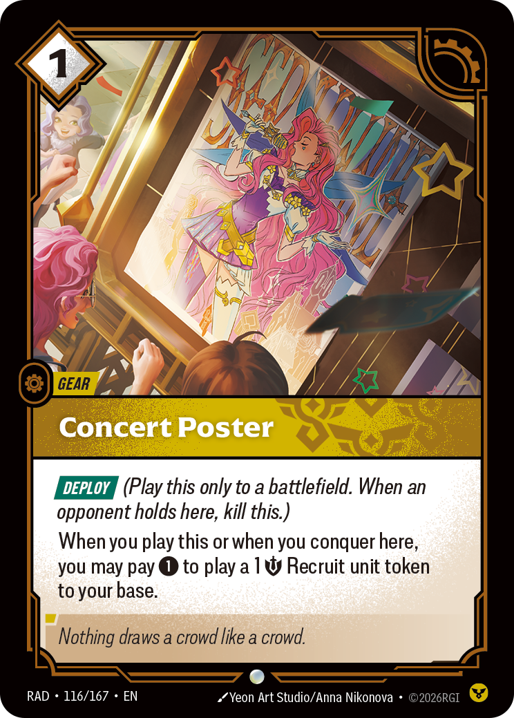 Concert Poster, RAD-116/167, reference card artwork
