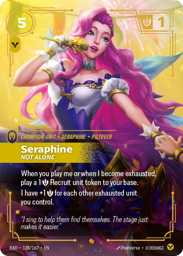 Seraphine, Not Alone, RAD-138/167, reference card artwork