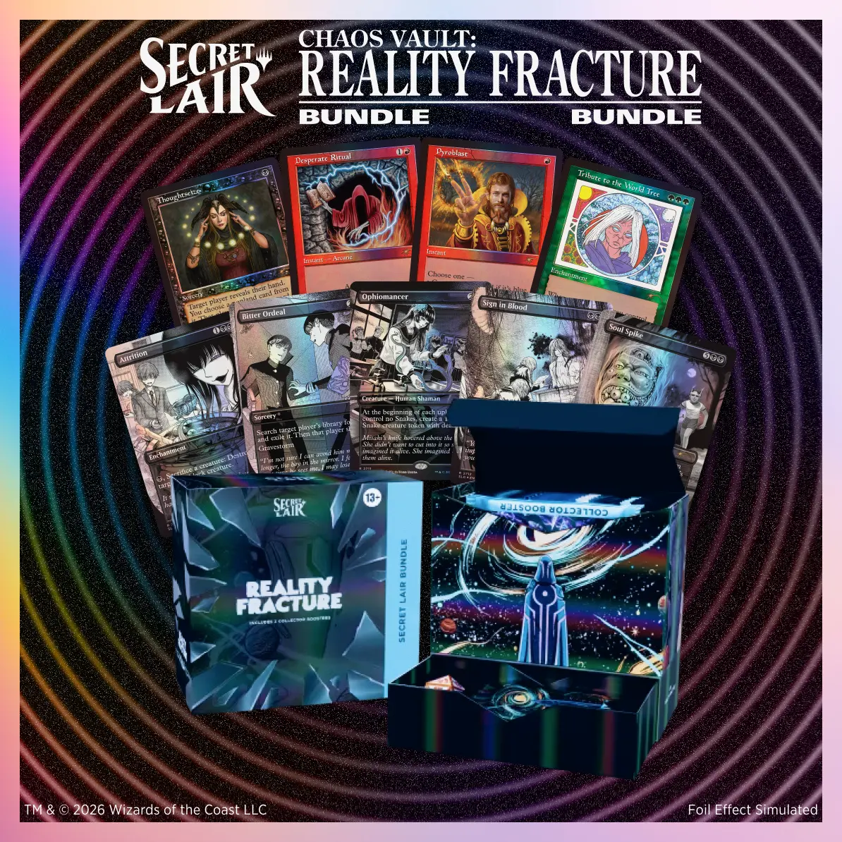 Reality Fracture Foil Edition package in the announced Secret Lair artwork