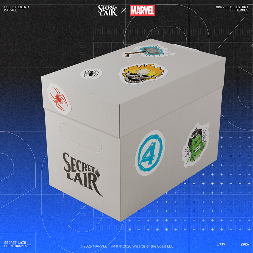 Marvel Countdown Kit packaging in the announced Secret Lair artwork