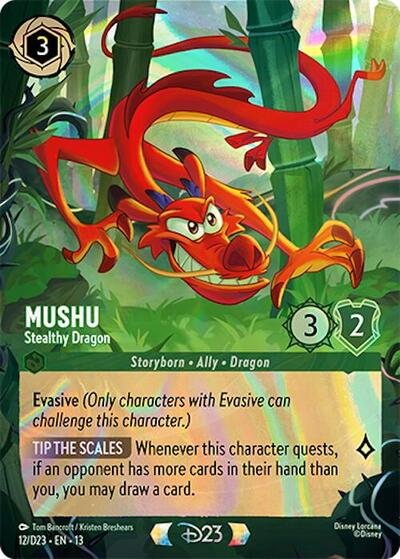 Mushu, Stealthy Dragon,12/D23 foil printing