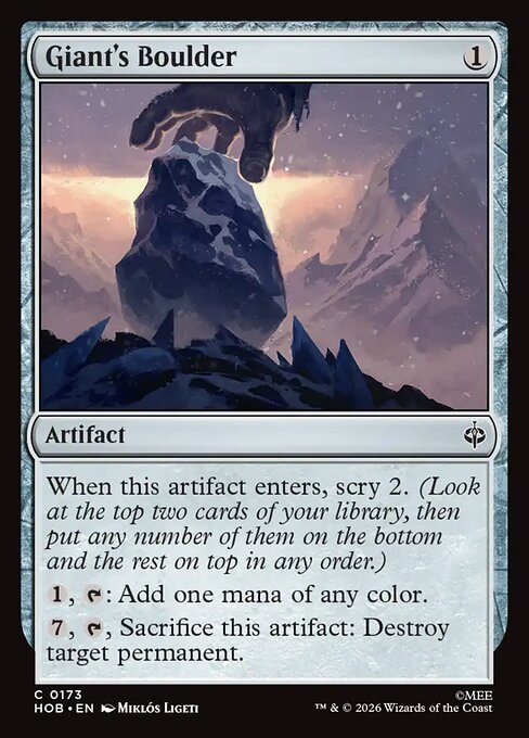 Giant's Boulder card from The Hobbit, with its printed rules text