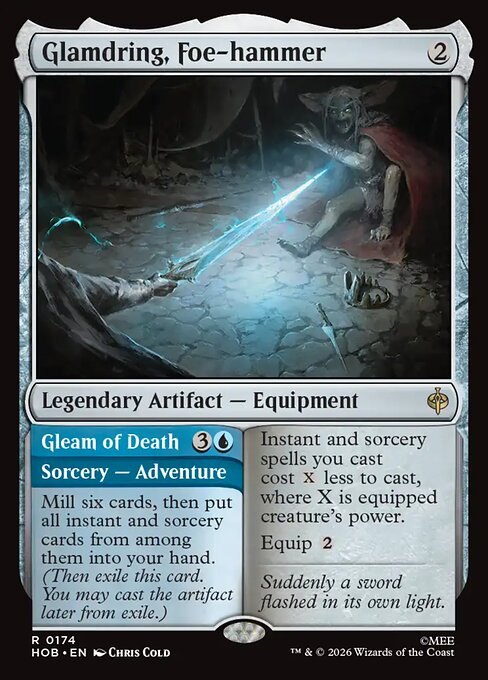 Glamdring, Foe-hammer card from The Hobbit, with its printed rules text