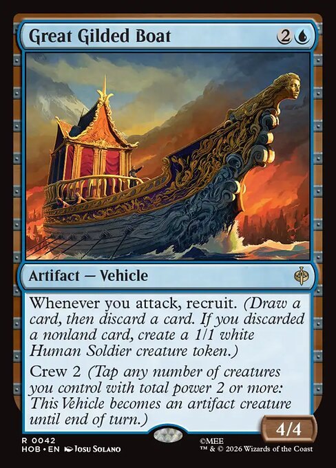 Great Gilded Boat card from The Hobbit, with its printed rules text