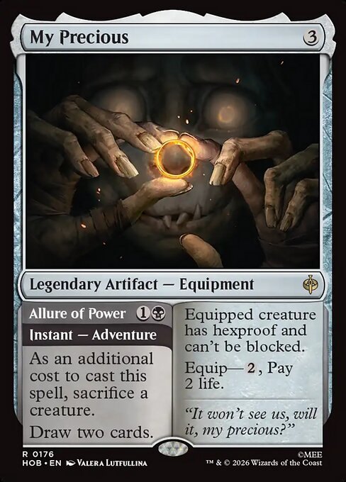 My Precious card from The Hobbit, with its printed rules text