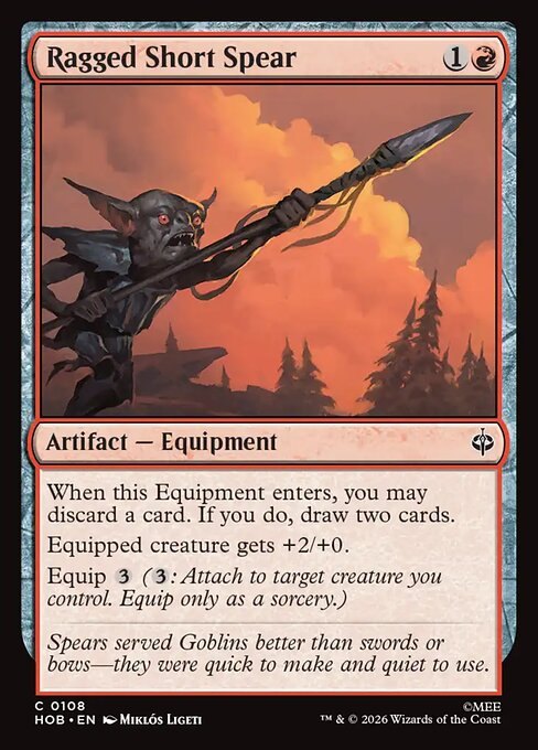 Ragged Short Spear card from The Hobbit, with its printed rules text