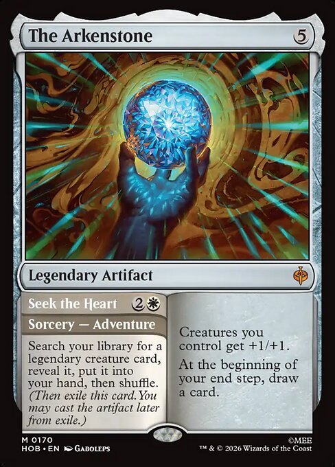 The Arkenstone card from The Hobbit, with its printed rules text
