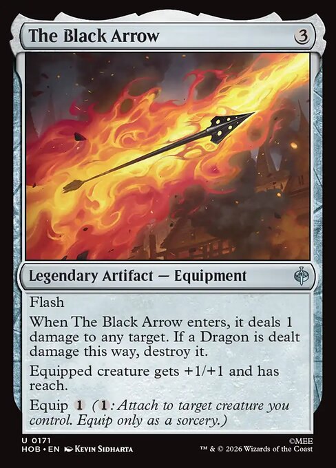 The Black Arrow card from The Hobbit, with its printed rules text
