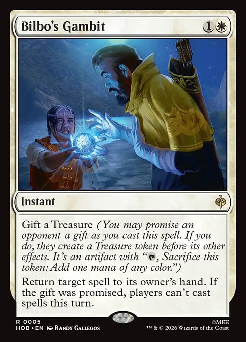 Bilbo's Gambit from The Hobbit, showing its mana cost and rules text