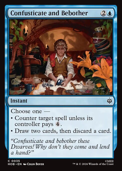 Confusticate and Bebother from The Hobbit, showing its mana cost and rules text