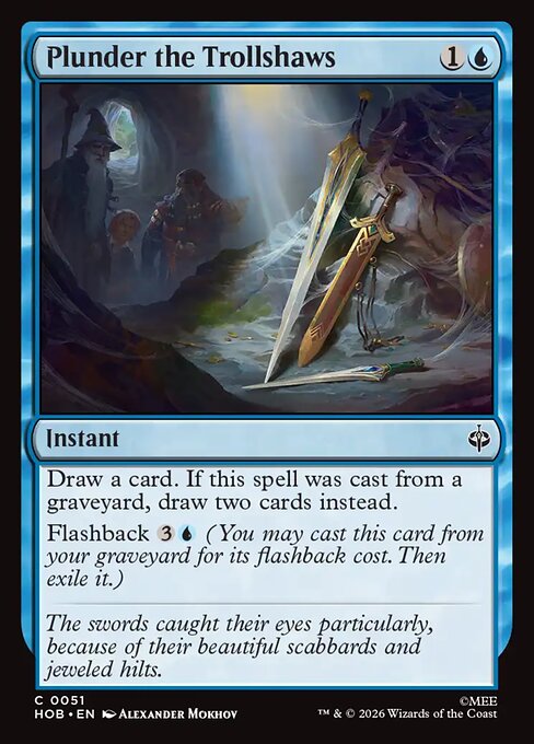 Plunder the Trollshaws from The Hobbit, showing its mana cost and rules text