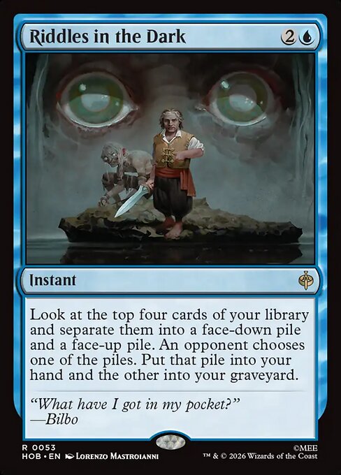 Riddles in the Dark from The Hobbit, showing its mana cost and rules text