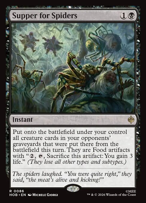 Supper for Spiders from The Hobbit, showing its mana cost and rules text
