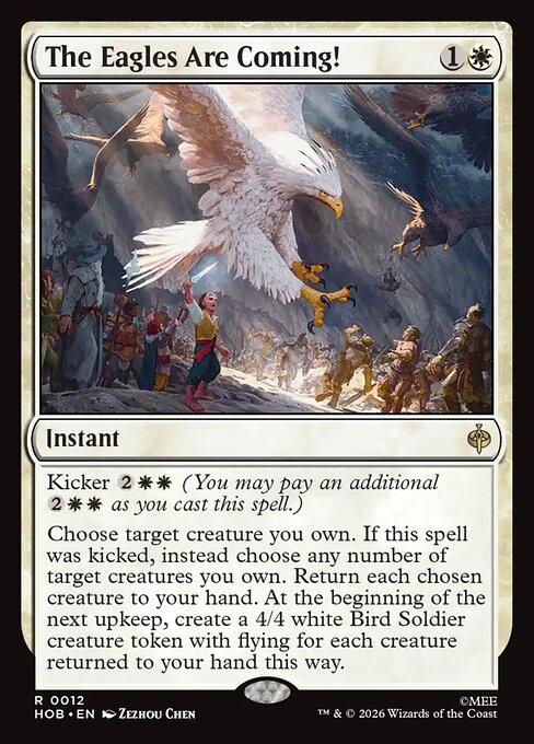 The Eagles Are Coming! from The Hobbit, showing its mana cost and rules text