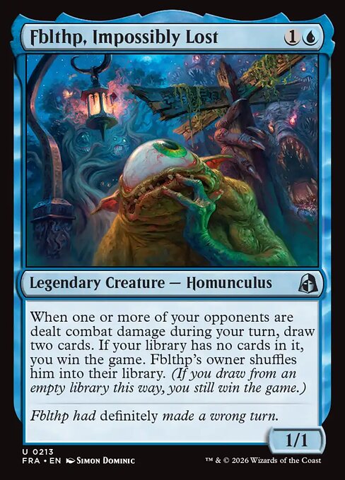 Fblthp, Impossibly Lost regular Reality Fracture card, collector number 213