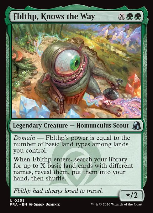 Fblthp, Knows the Way regular Reality Fracture card, collector number 258