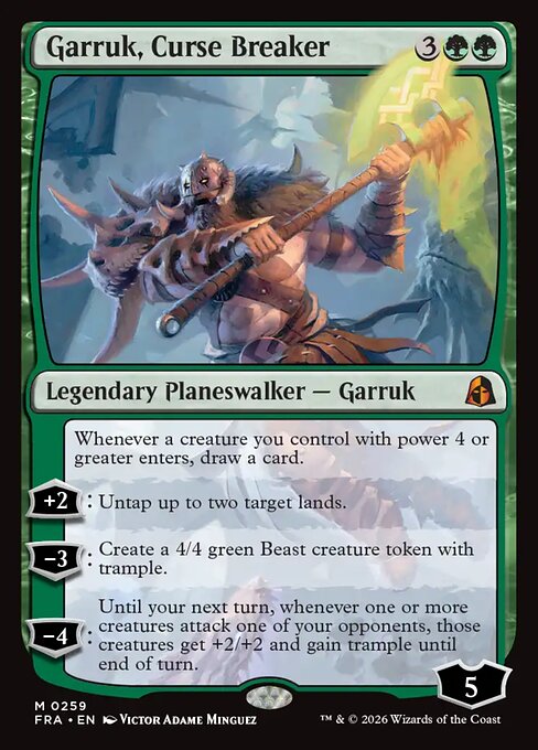 Garruk, Curse Breaker regular Reality Fracture card, collector number 259