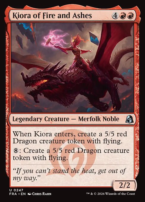 Kiora of Fire and Ashes regular Reality Fracture card, collector number 247