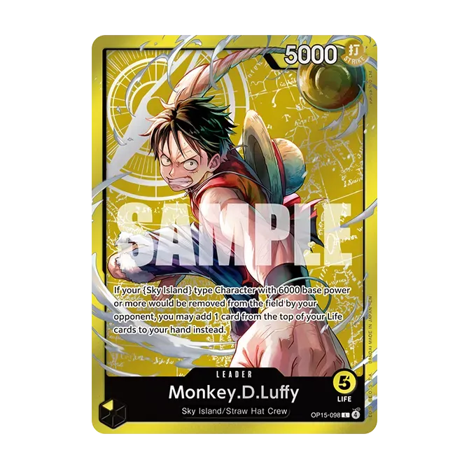 Official sample of SD01 Monkey.D.Luffy Leader OP15-098