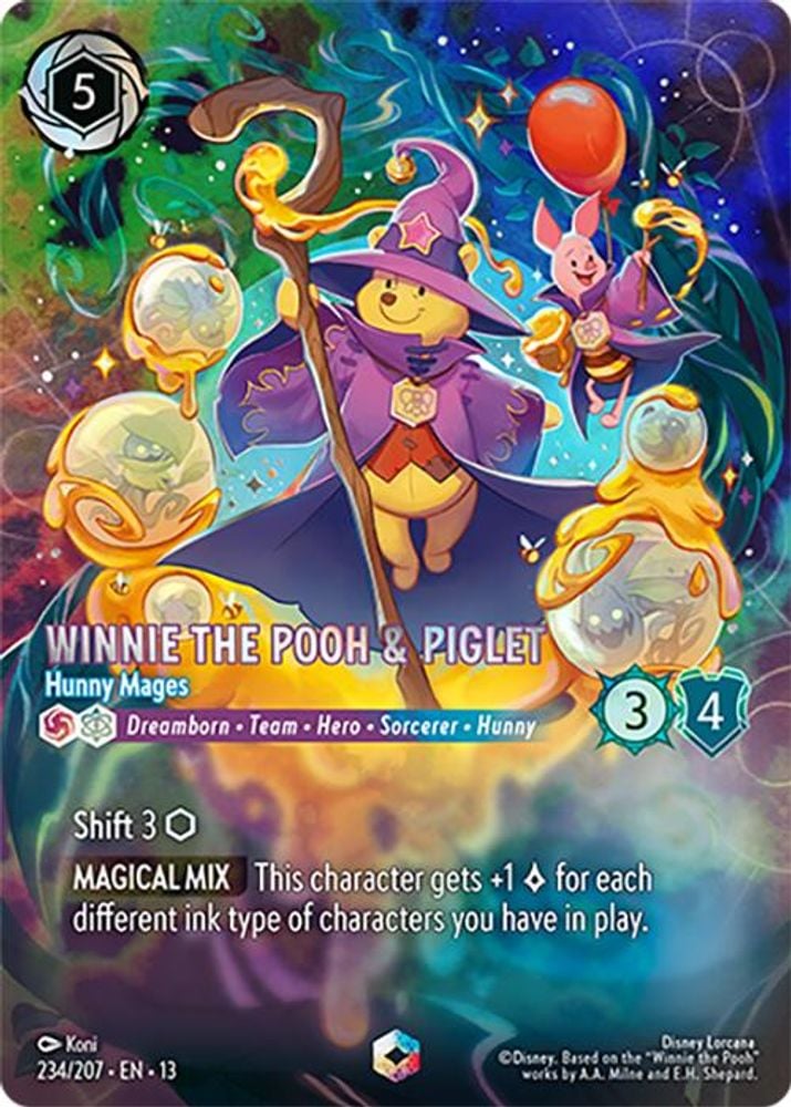 Winnie the Pooh & Piglet - Hunny Mages (Enchanted) card from Disney Lorcana Attack of the Vine