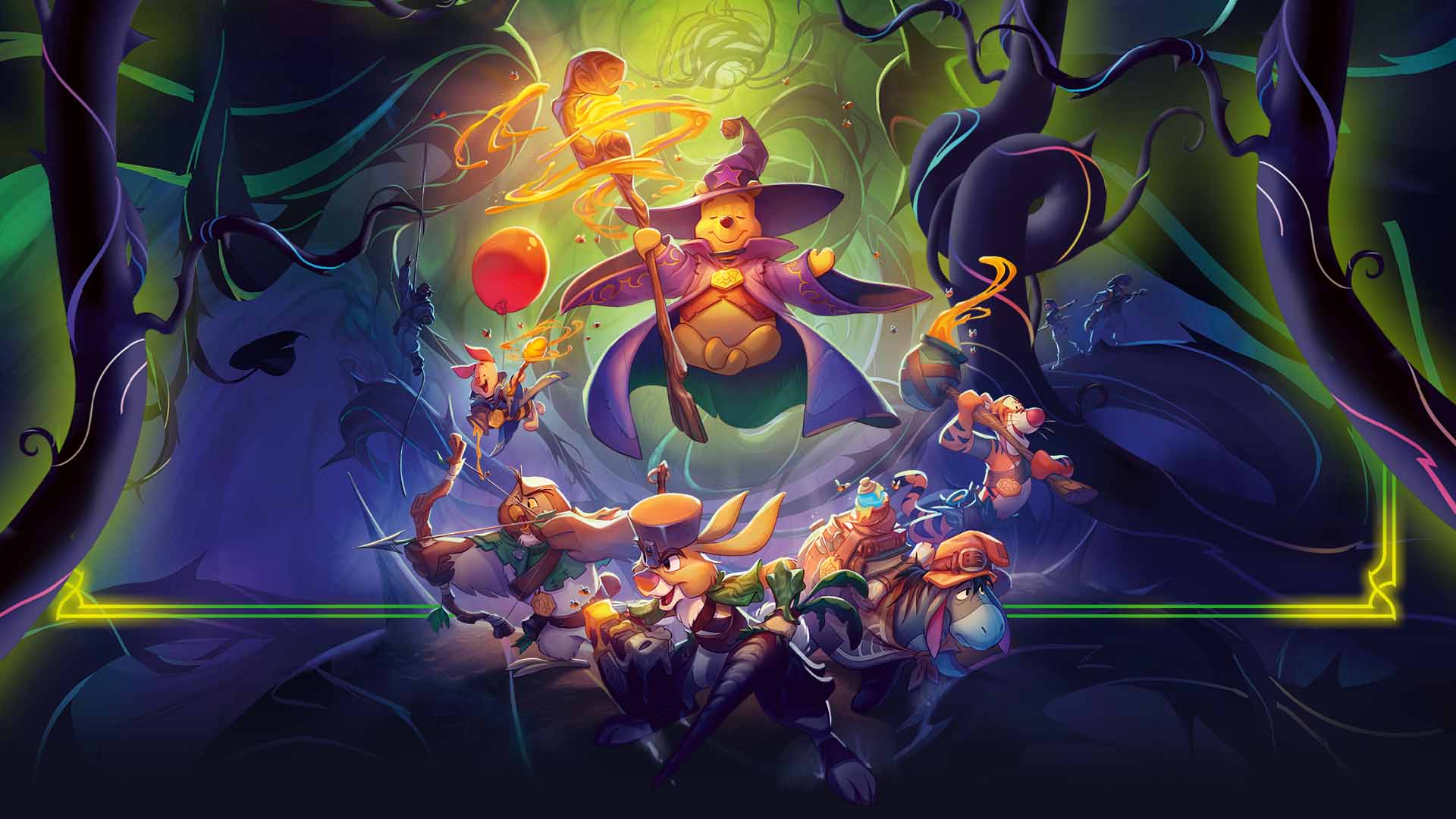 Pooh and friends confront the Vine in official Great Hunny Rescue artwork
