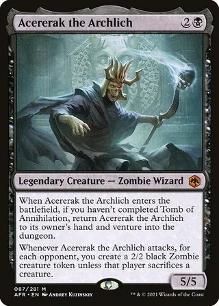 Acererak the Archlich card, AFR number 87