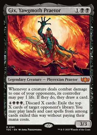 Gix, Yawgmoth Praetor card, TDC number 181
