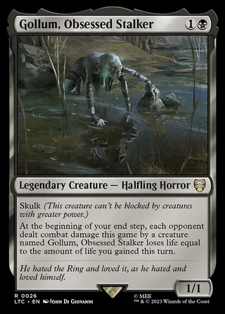 Gollum, Obsessed Stalker card, LTC number 26
