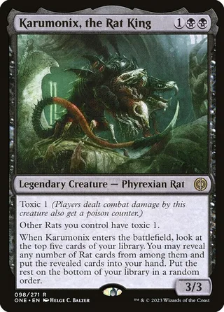 Karumonix, the Rat King card, ONE number 98