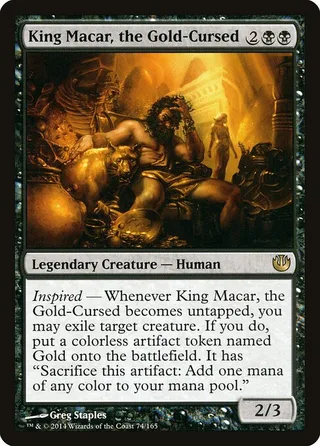 King Macar, the Gold-Cursed card, JOU number 74