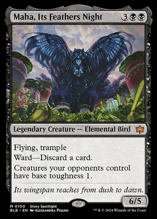 Maha, Its Feathers Night card, BLB number 100