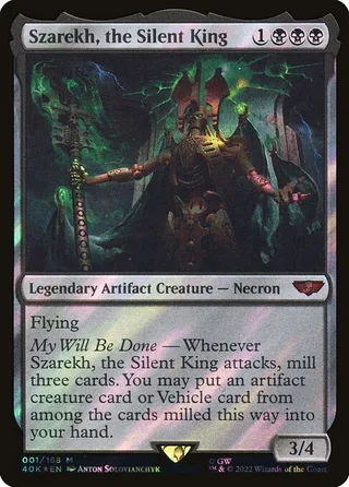 Szarekh, the Silent King card, 40K number 1