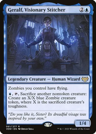 Geralf, Visionary Stitcher card, VOW number 61