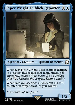 Piper Wright, Publick Reporter card, PIP number 36