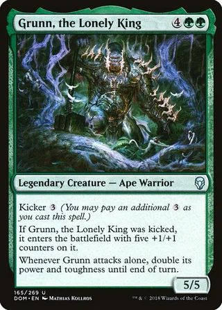 Grunn, the Lonely King card, DOM number 165
