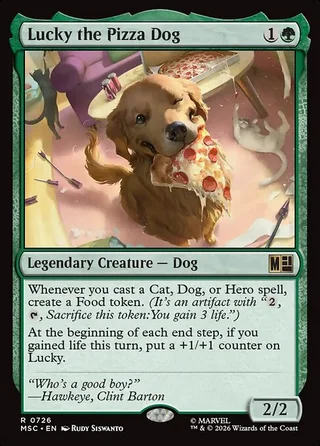 Lucky the Pizza Dog card, MSC number 726