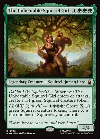The Unbeatable Squirrel Girl card, MSH number 193