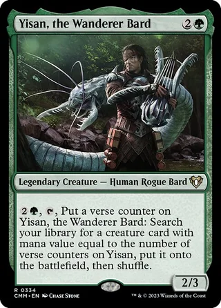 Yisan, the Wanderer Bard card, CMM number 334