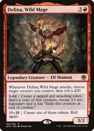 Delina, Wild Mage card, AFR number 138