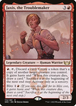 Jaxis, the Troublemaker card, SNC number 112
