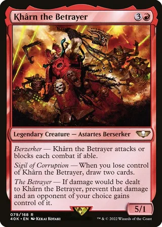 Khârn the Betrayer card, 40K number 79