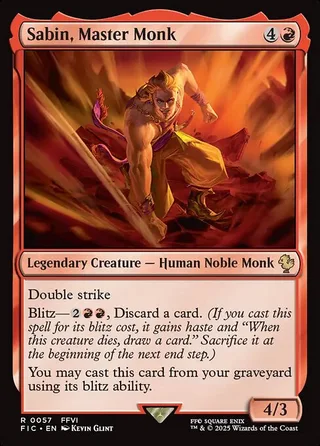 Sabin, Master Monk card, FIC number 57